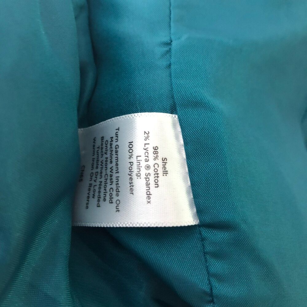 Talbots Women's 12 PETITE Button Front Blazer Jacket Green Corduroy Long Sleeve - Picture 7 of 7